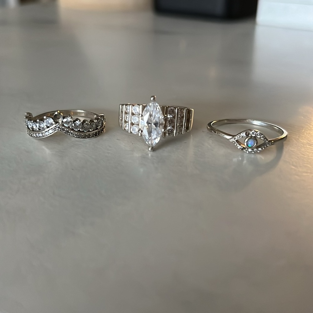 3 Sterling Silver Ring Bundle - image 1